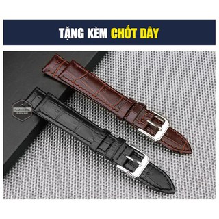 Dây đeo đồng hồ bằng da bền bỉ dẻo dai không ngấm nước + Tặng chốt dây