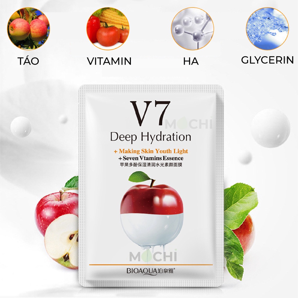 Mặt Nạ Giấy Dưỡng Trắng Da Giảm Mụn Cấp Ẩm V7 Toning Youth Mask Trái Cây Vitamin Bioaqua Nội Địa Trung MOCHI SHOP | BigBuy360 - bigbuy360.vn