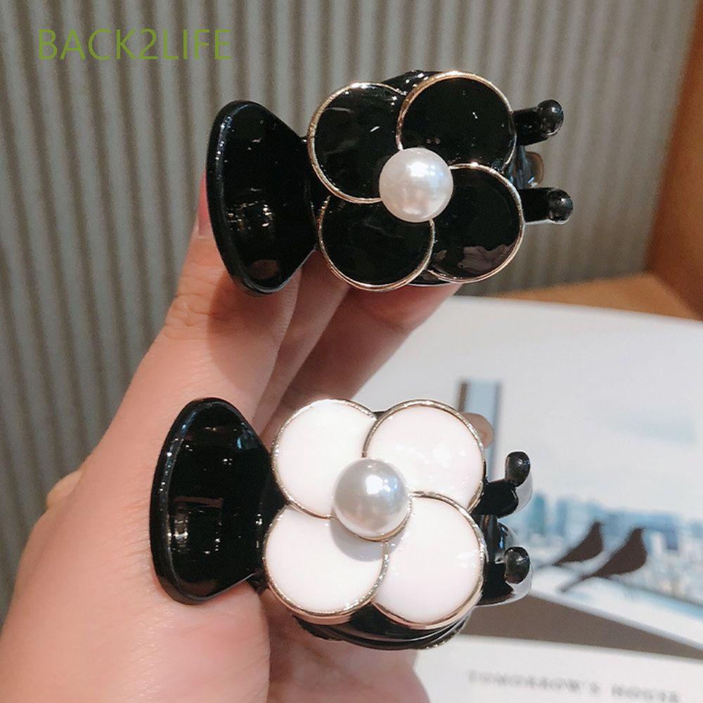 Kẹp tóc hình hoa trà màu trơn phong cách cổ điển thời trang cho nữ BACK2LIFE