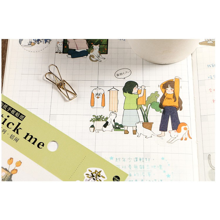 Sticker cute hình dán dễ thương miếng dán công chúa trang trí sổ planner bullet journal dụng cụ dán Stick Me