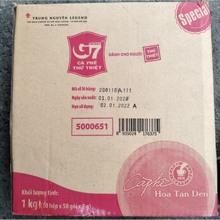 Cà phê G7 hòa tan đen - Hộp 50 gói 2gr