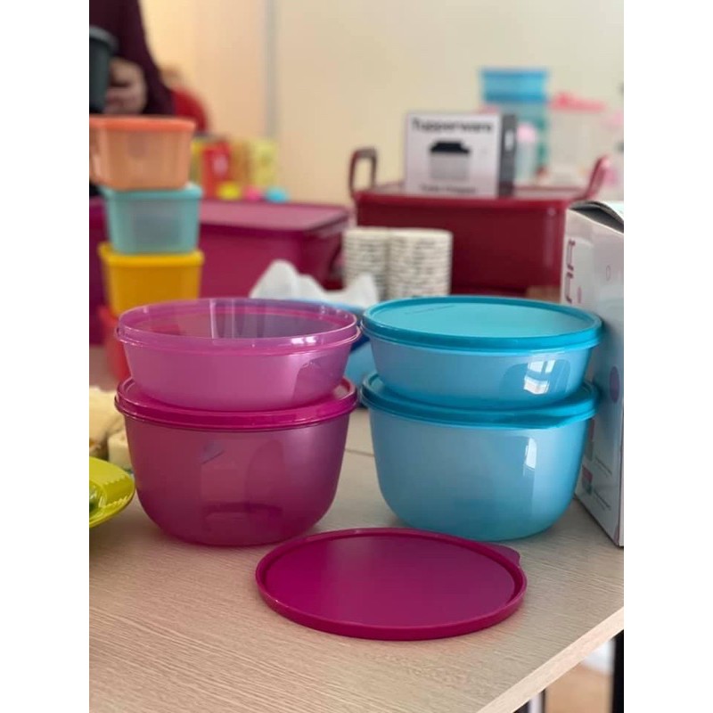 Bộ bát tròn 2 bát ngăn mát Tupperware chính hãng size 2L+1L