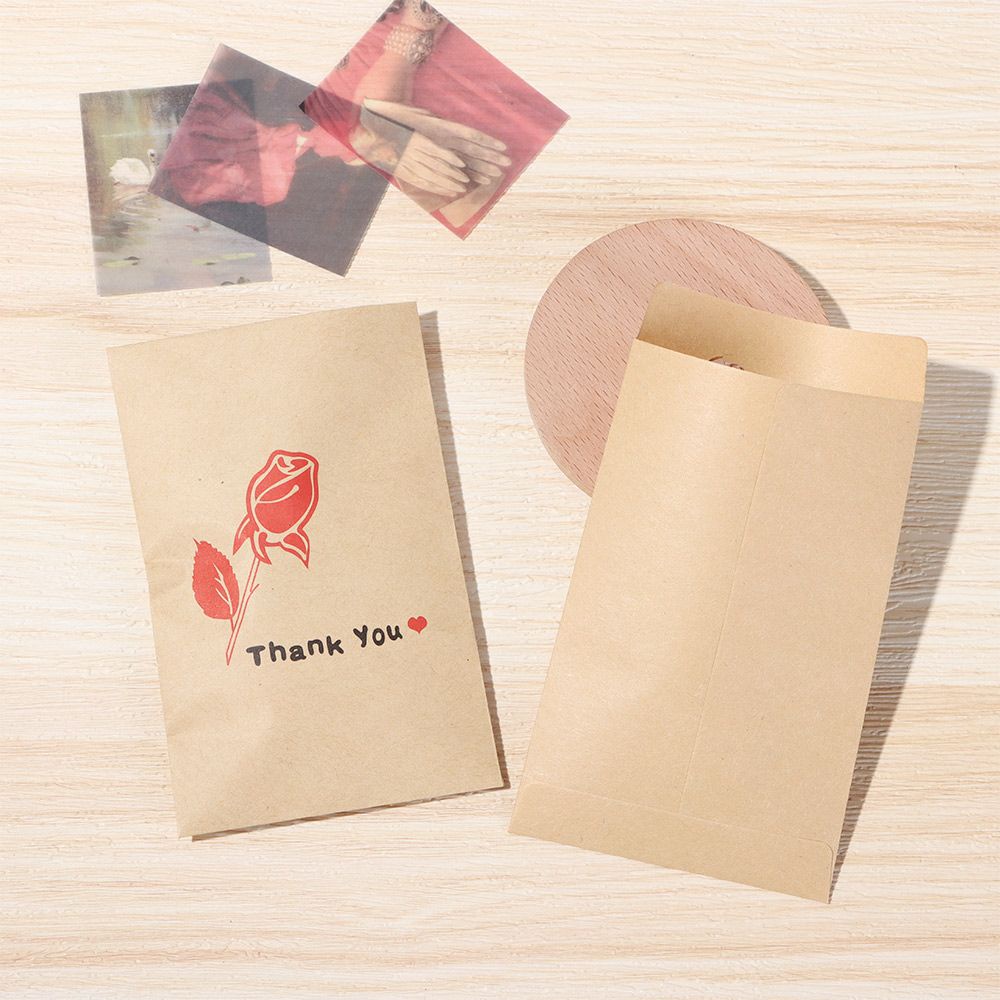Daphne Set 50 Túi Giấy Kraft Đựng Bánh Kẹo / Quà Tặng / Quà Tặng / Tiệc Cưới Mini In Chữ Thank You