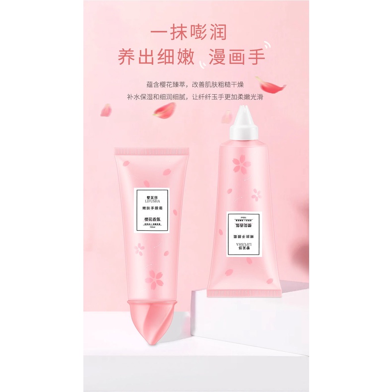 Kem dưỡng da tay Li Fusha hoa anh đào dưỡng ẩm chống nứt nẻ