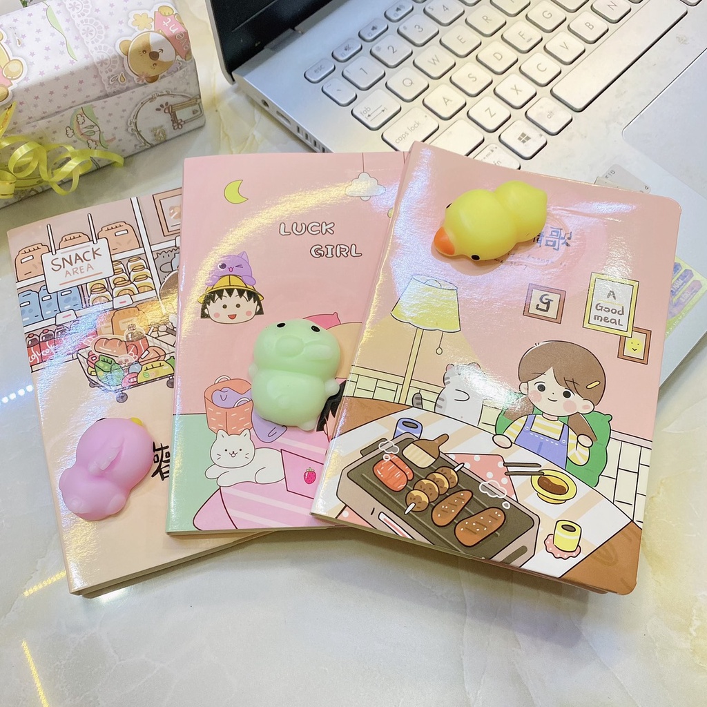Sổ ghi chép nhật ký cute kèm thú bóp, Sổ ghi chép cá nhân cho người viết nhật ký hoặc lưu bút.