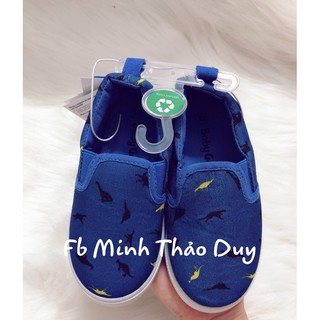 Slip on denim khủng long xanh bé trai