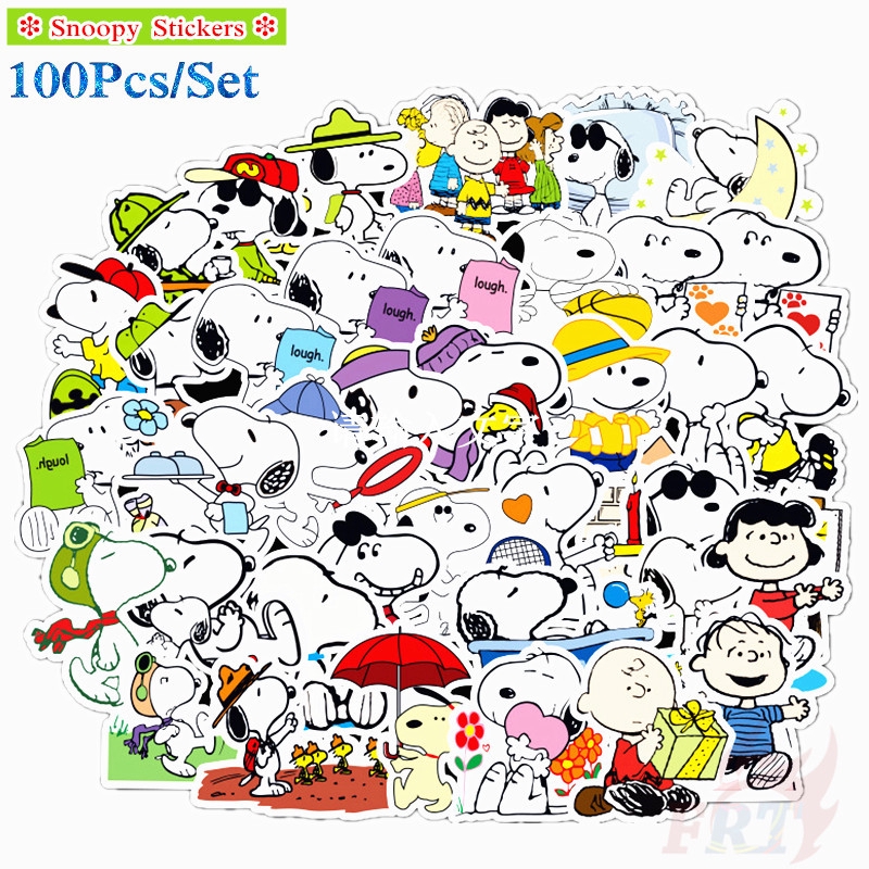 100Pcs/Set ❉ Snoopy Stickers ❉ Cartoon DIY Mixed Luggage Laptop Skateboard Decals Doodle Stickers