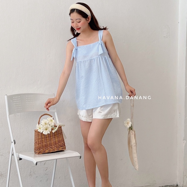 Set áo babydoll, áo chất đũi xốp kèm quần short