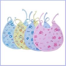 Yếm tròn buộc dây 2 lớp Fusi, yếm dãi chống thấm, cotton cho bé