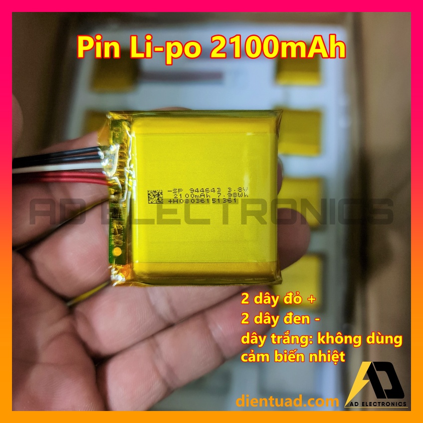 Pin Li-Po 3.7V 944643 2100mAh 2500mAh Chuyên Dụng Thiết Bị RC, Bộ đàm, Định vị GPS, Camera hành trình