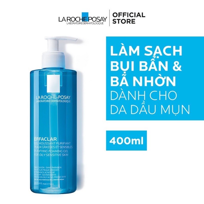 Gel Rửa Mặt La Roche-Posay Dành Cho Da Dầu, Nhạy Cảm Effaclar Purifying Foaming Gel 50ml 200ml 400ml