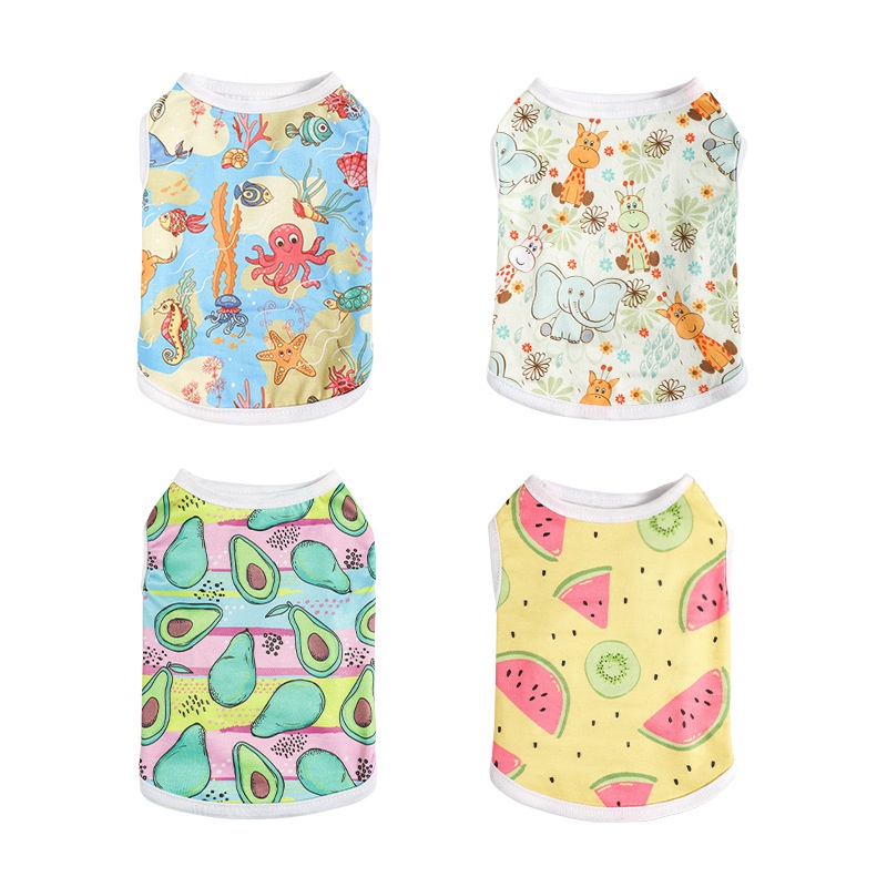 Áo thun cún cưng mềm mại cổ tròn đáng yêu dành cho cún nhỏ và vừa