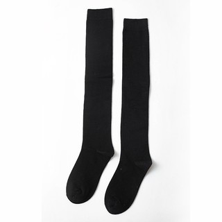 Vớ cao đùi trơn tất vớ cotton cổ cao trên đầu gối trơn đơn giản phong cách nhật hàn phong cách ulzzang