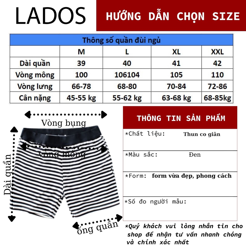 Quần Short Thun Nam Sọc Ngang Laods 4056 - Chất vải co giãn mềm mại, vô cùng thoáng mát
