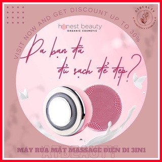 Máy rửa mặt honest beauty massage, điện di, nâng cơ làm sạch sâu, trẻ hoá da