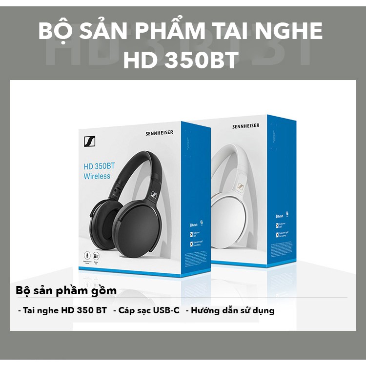 [Mã ELMS4 giảm 7% đơn 500K] Tai nghe Sennheiser HD 350BT - Tai nghe bluetooth Sennheiser chính hãng