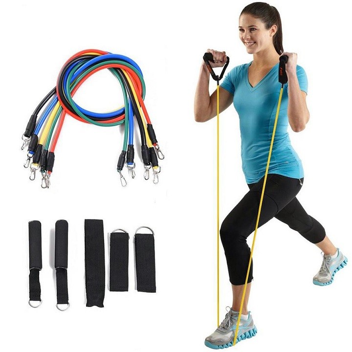 Bộ 5 Dây Kéo Ngũ Sắc Tập Gym Tổng 150LB Cỡ Lớn (Hàng Loại 1) Chính Hãng Đại Nam Sport