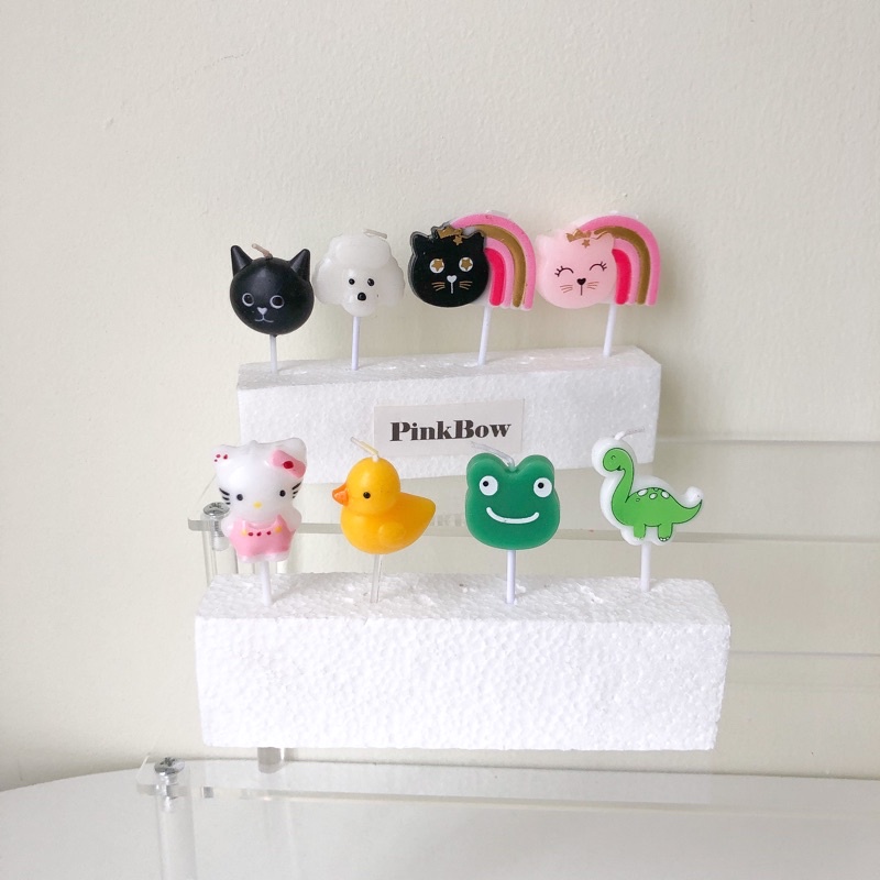 Nến Sinh Nhật hình động vật con MÈO HELLO KITTY/DORAEMON / CHÓ / VỊT VÀNG/ KHỦNG LONG/ THỎ/ ẾCH đủ màu sắc và kích cỡ