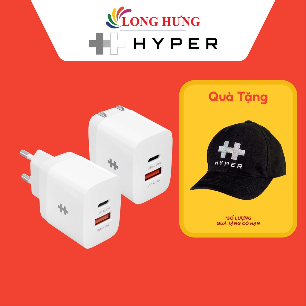 Cốc sạc HyperJuice 20W Charger 1USB 1Type-C HJ205/HJ205EU - Hàng chính hãng