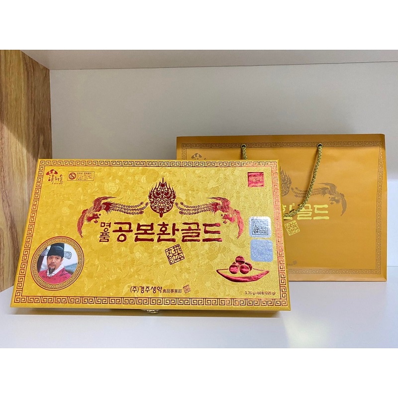 [ Hàng Chuẩn ] Viên Đông Trùng Hạ Thảo Gyeongju Hàn Quốc, Hộp Gỗ Vàng 60v * 3.75g, Cải Thiện Sinh Lý, Thông Khí Huyết