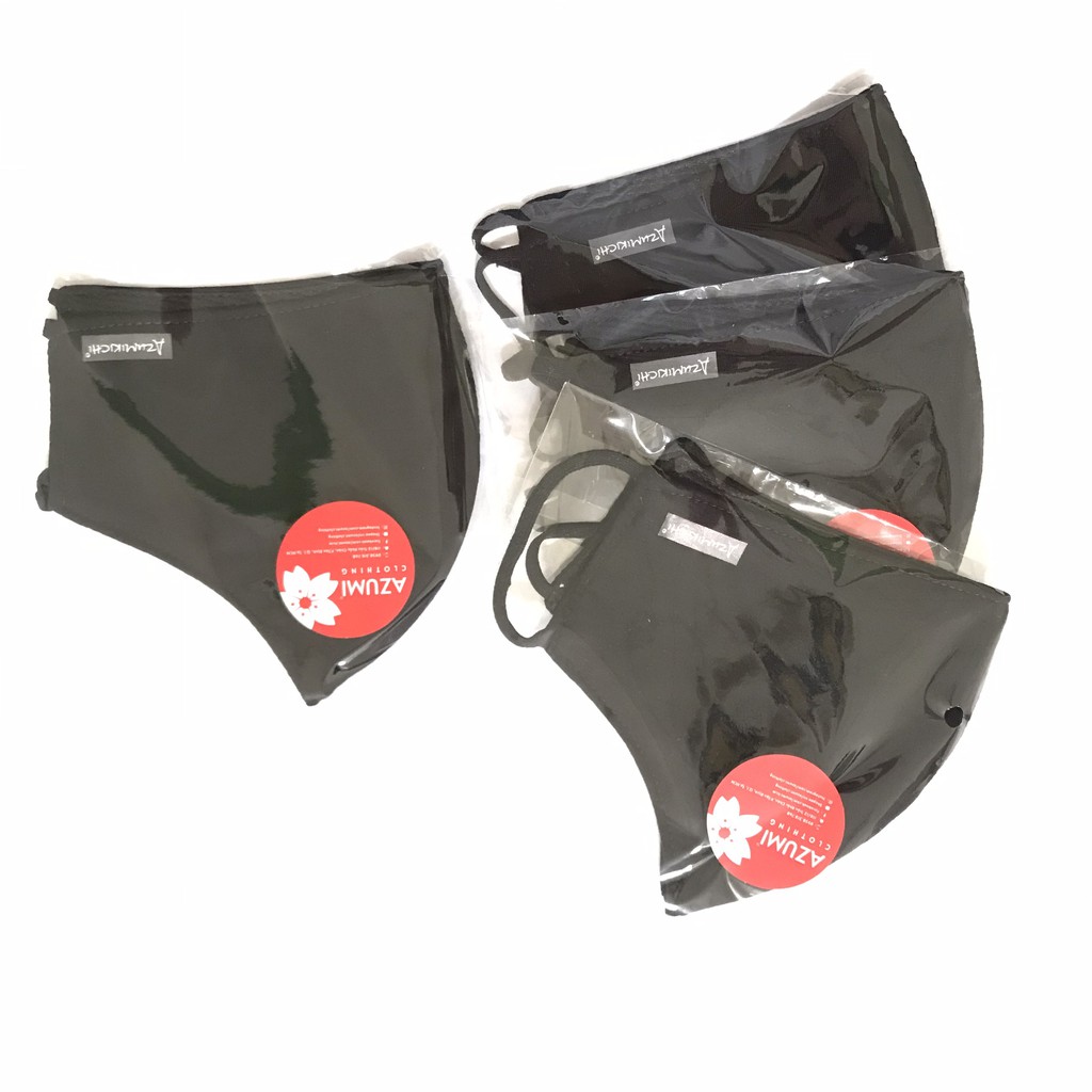 [Mua 4 tặng 1] Khẩu trang vải thời trang chính hãng Azumikichi, chuẩn Đức, màu đen - KT2 | BigBuy360 - bigbuy360.vn