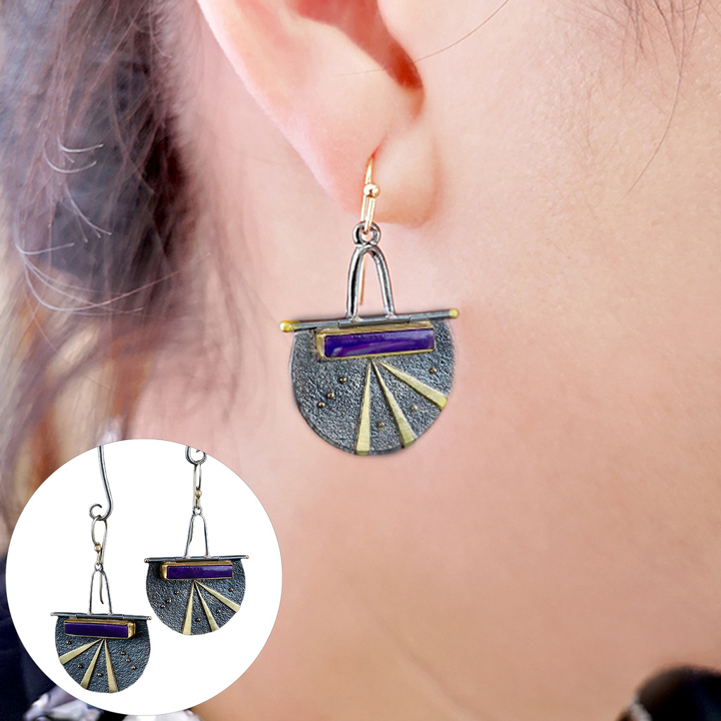 Đôi khuyên tai dáng dài hình khóa phong cách Bohemian cho phụ nữ