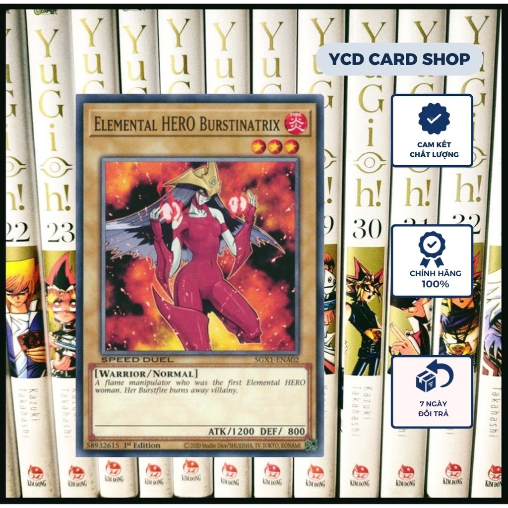 Thẻ bài Yugioh Chính Hãng Set Dung Hợp Elemental HERO Flame Wingman   – Common