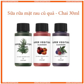 Chai 30ml - Sữa rửa mặt rau củ thải độc Super vegitoks cleanser Wonder bath