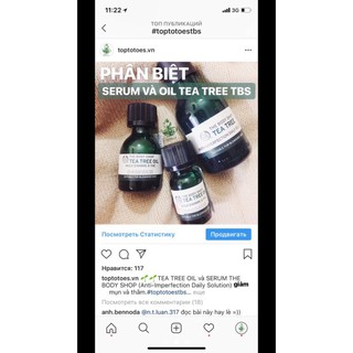 . Serum The Body Shop Tea Tree Anti-imperfection Daily Solution kiềm dầu, giảm và ngừa mụn, thâm, se lỗ chân lông .