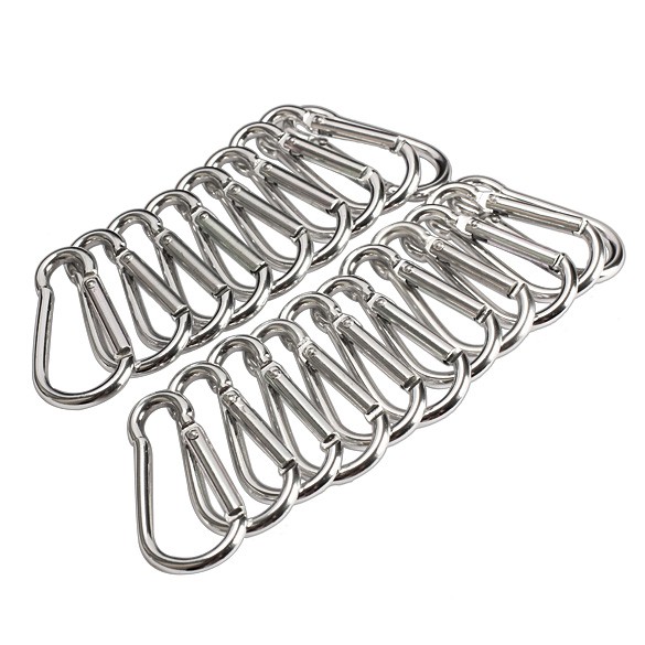 20 móc gài chữ D chất liệu bạc