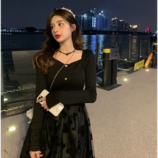 Váy Đen Dáng Xoè Dự Tiệc (Hàng hotrend) (Order Taobao)