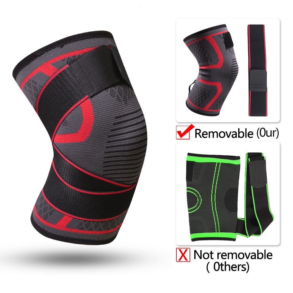 [Selling]SKDK Adjustable Knee Brace Support 3D Compression Gym Pain Relief Knee Pads Sleeve,Black XL