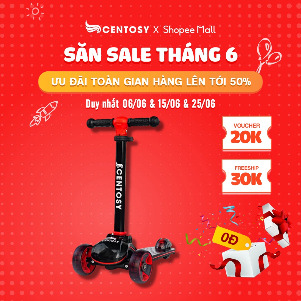 Xe Scooter Trẻ Em Cao Cấp - Centosy Scooter S5 - Bánh Đèn Phát Sáng, Form Chắc Chắn