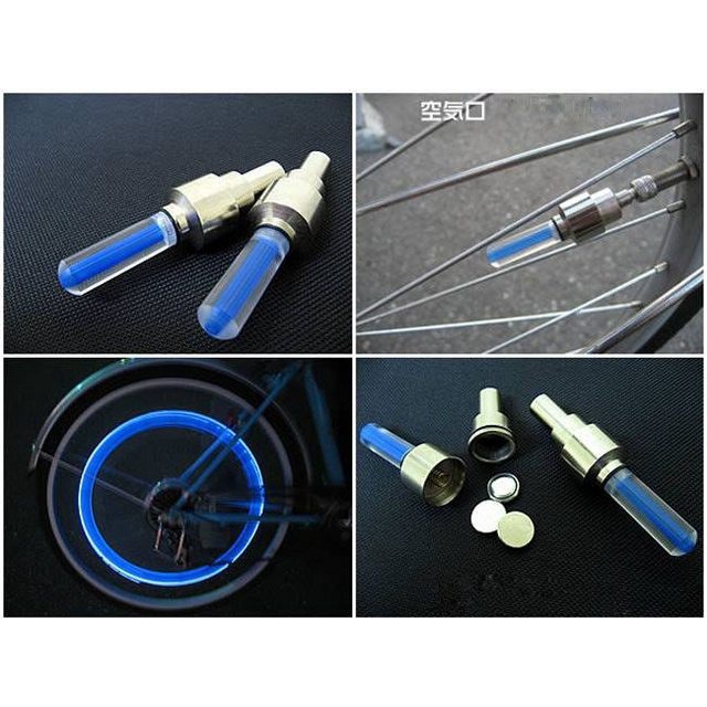 Phụ kiện bộ 2 đèn LED gắn van bơm lốp xe đạp tiện dụng nthinhuy01