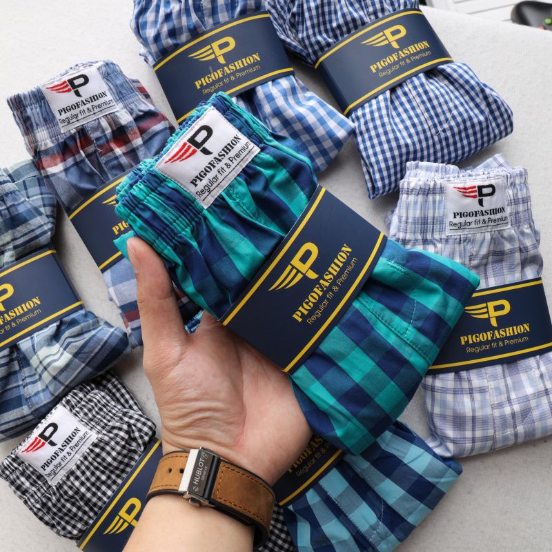 Combo 3 quần đùi nam caro mặc nhà, đi biển Pigofashion Zqdcr03
