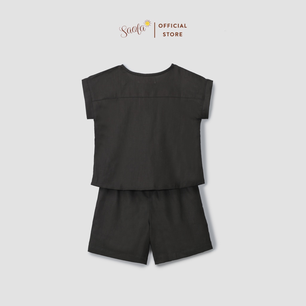 Bộ Áo Quần Linen Thoáng Mát Cho Bé Trai / Bé Gái - PULPO SET - SEL011 - SAOLA KIDS CLOTHING