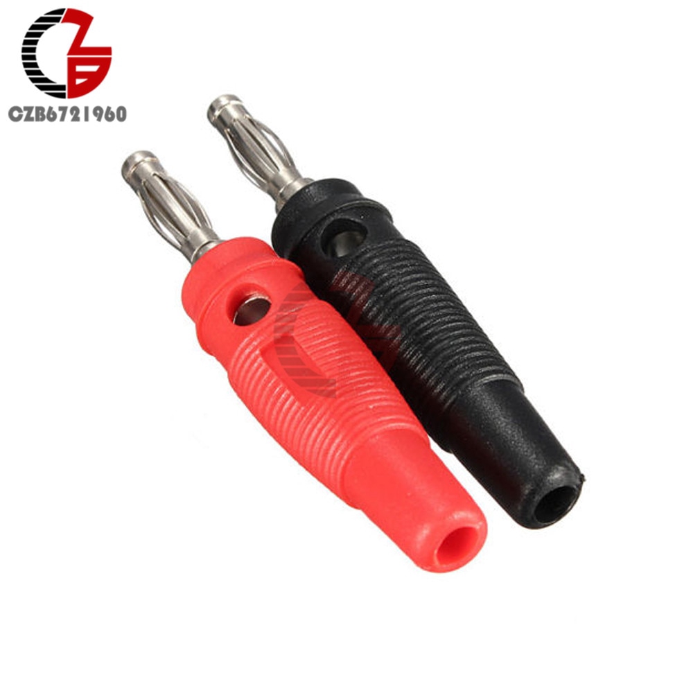 2PCS 1Pair Nickel Plated Solderless Speaker Banana Plug Audio Jack Connector Red Black | BigBuy360 - bigbuy360.vn