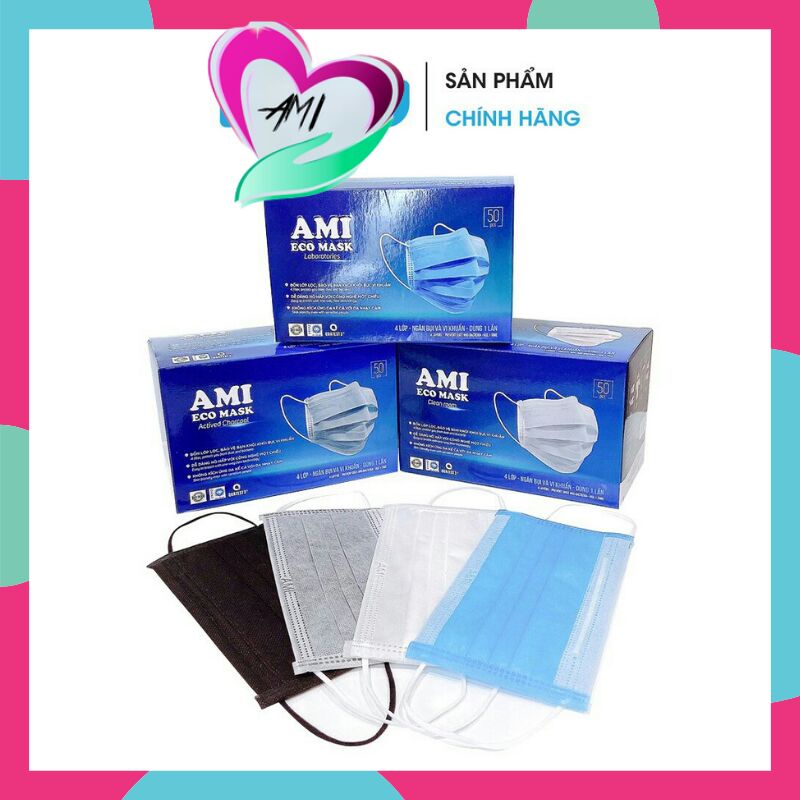 Khẩu trang ami 4 lớp kháng khuẩn giá rẻ