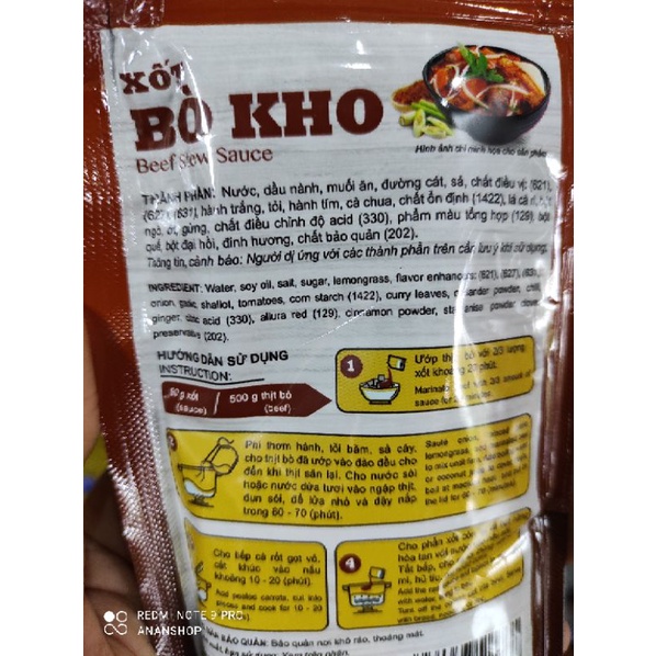 Xốt bò kho Cholimex gói 90g (chay mặn đều dùng được)