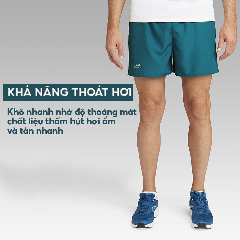 Quần short chạy bộ nam DECATHLON run dry nhanh khô - Xanh Petrol