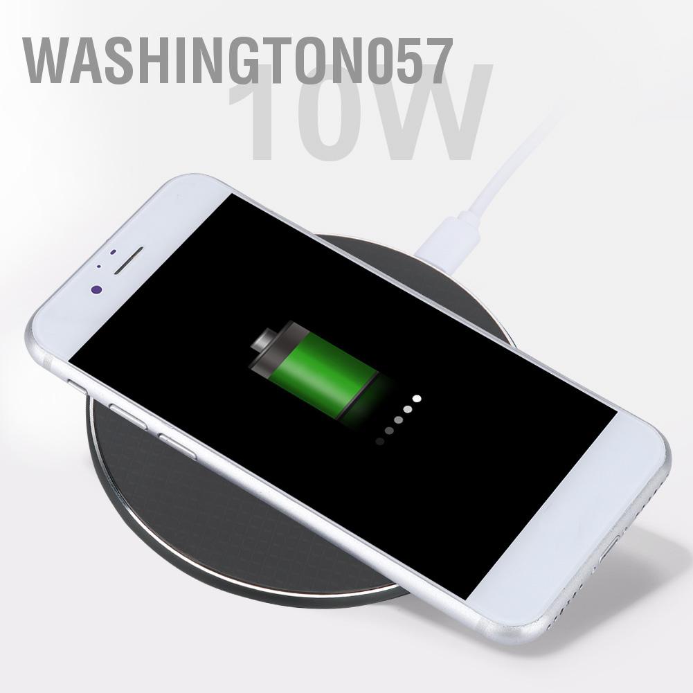 Washington057 10W Ultra thin Round Wireless Intelligent Fast Charger Transmitter Charging Pad