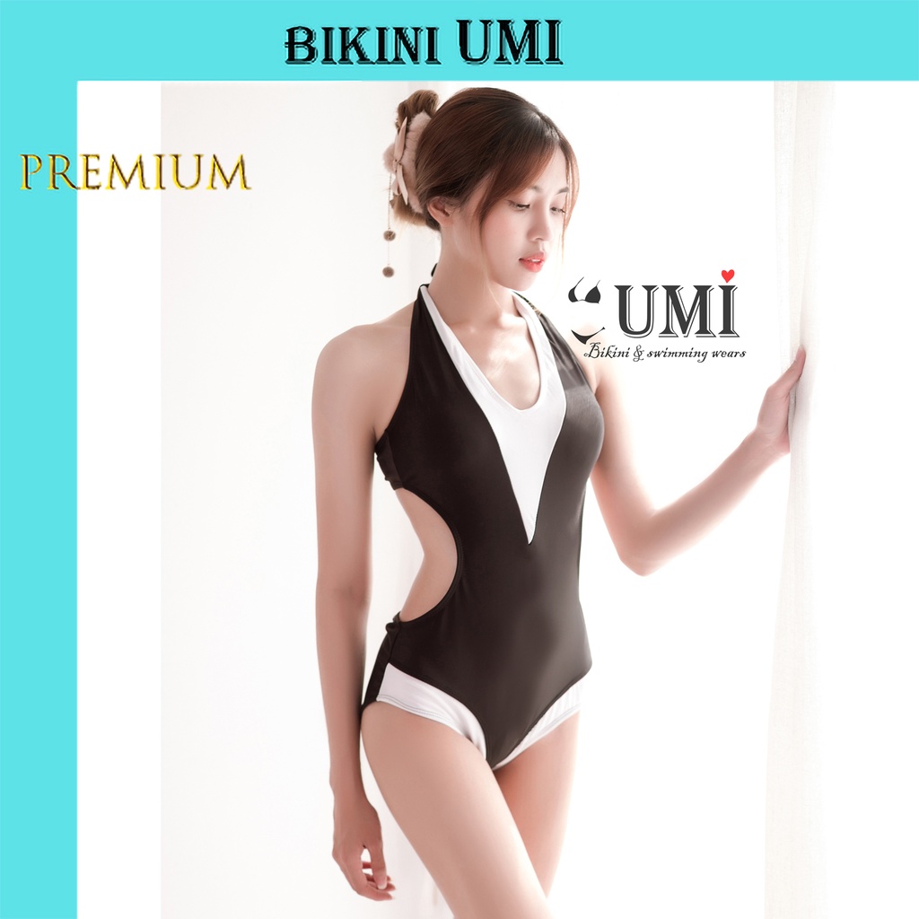 BIKINI Liền Thân Khoét Eo Phối Viền Trắng - BIKINISTORE