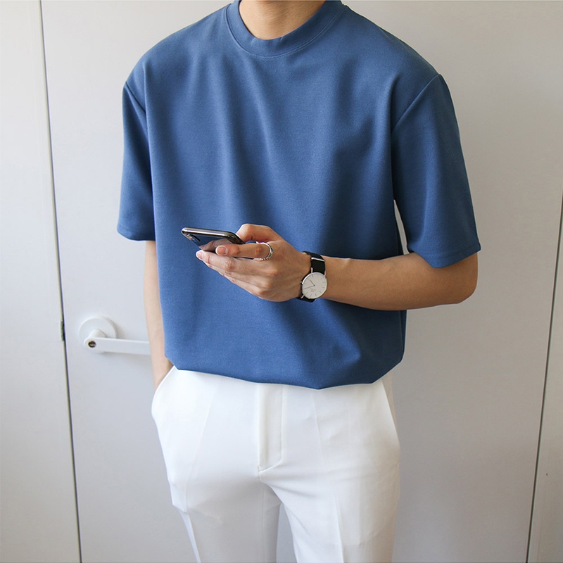 Áo thun Stee Basic Xanh CYAN CVC - Giá sỉ Unisex