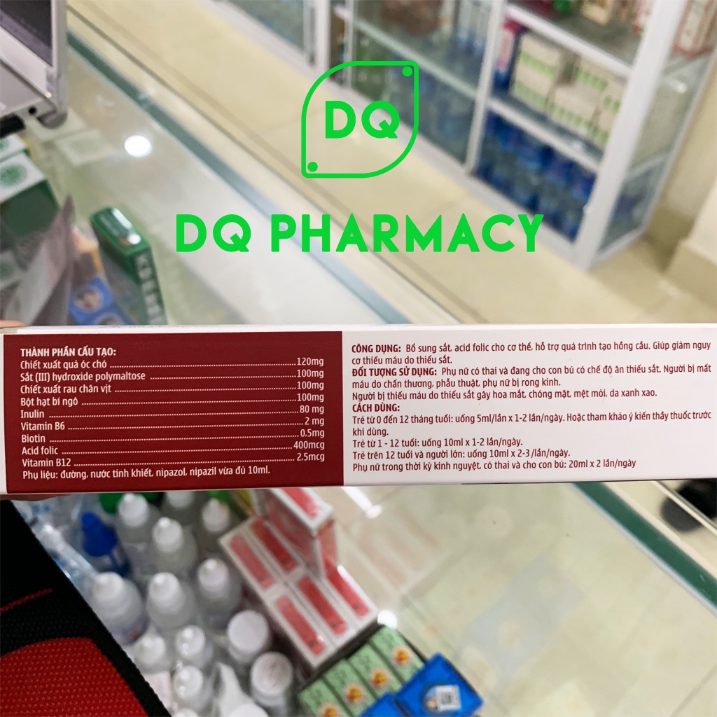 Sắt cho bé, phụ nữ có thai và đang cho con bú, người bị thiếu máu, siro bổ máu Ferovit Huta hộp 20 ống 10ml