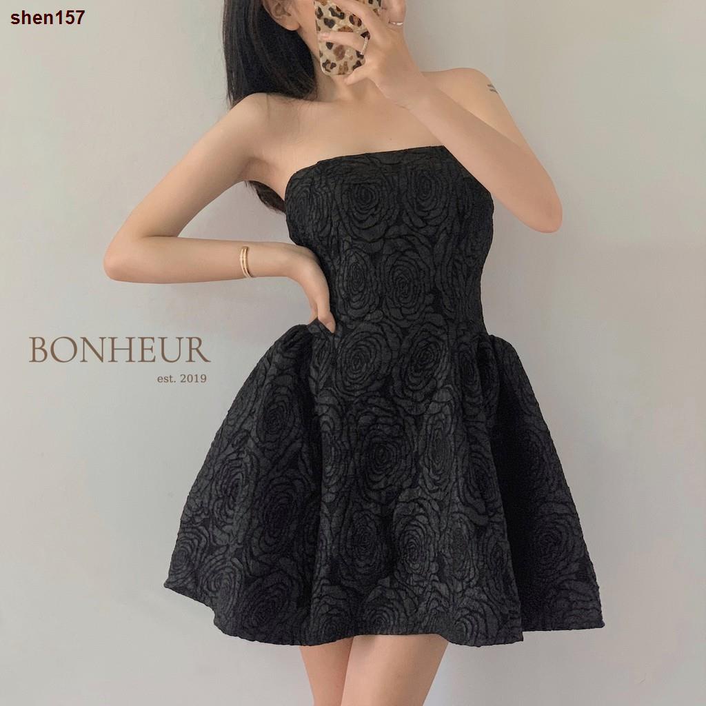 ❣۞☾shen157Váy cúp ngực đầm dáng xòe tiểu thư chất xốp hoa hồng nổi kiểu công chúa bồng bềnh Rosie Dress