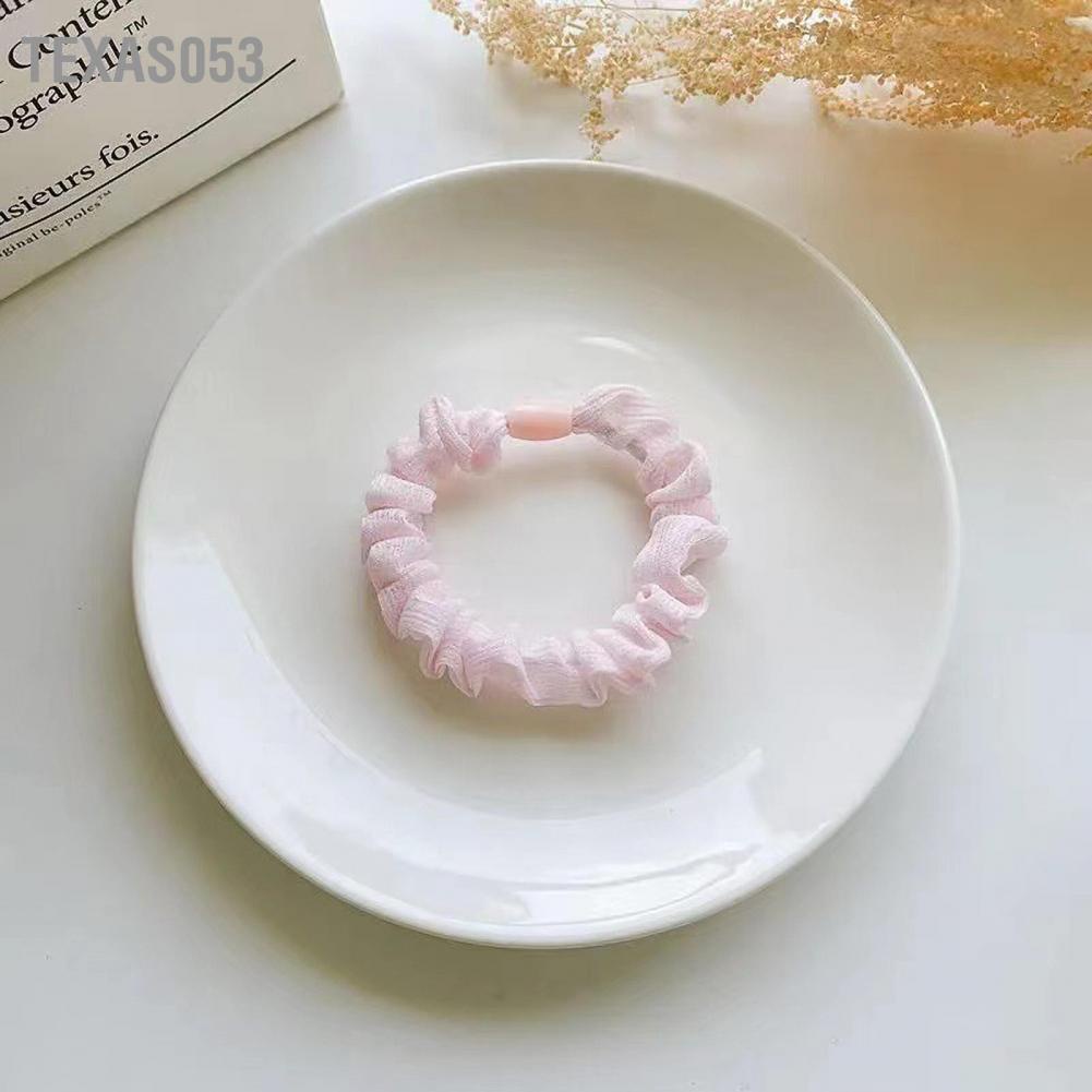 Texas053 Elastic Hair Scrunchy Chiffon Simple Soft Small Intestine Cute for Daily Use Working School