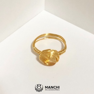 Nhẫn đá Citrine handmade dây vàng