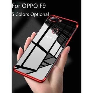 Ốp dẻo trong suốt viền màu thời trang cho OPPO F9