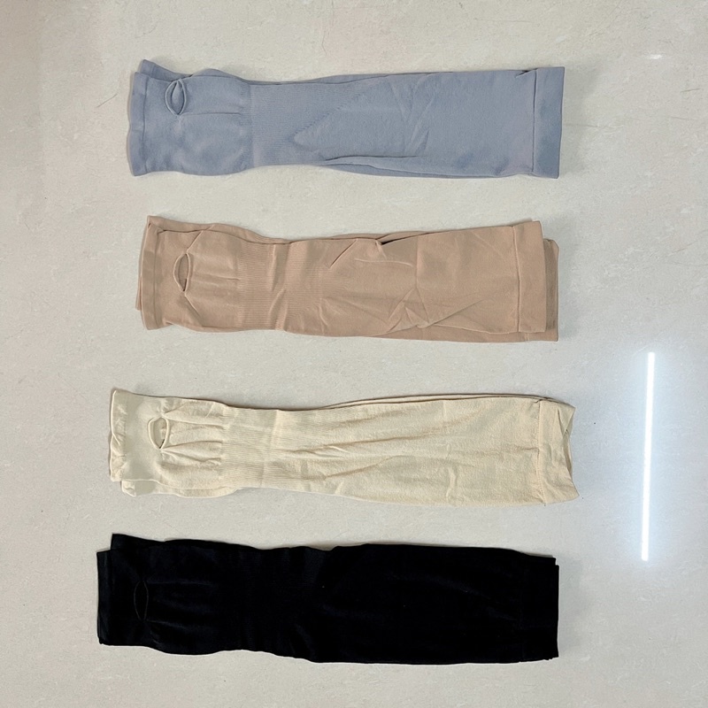 Găng tay chống nắng xỏ ngón Hàn Quốc vải siêu co giãn, Bao tay chống nắng Nam Nữ