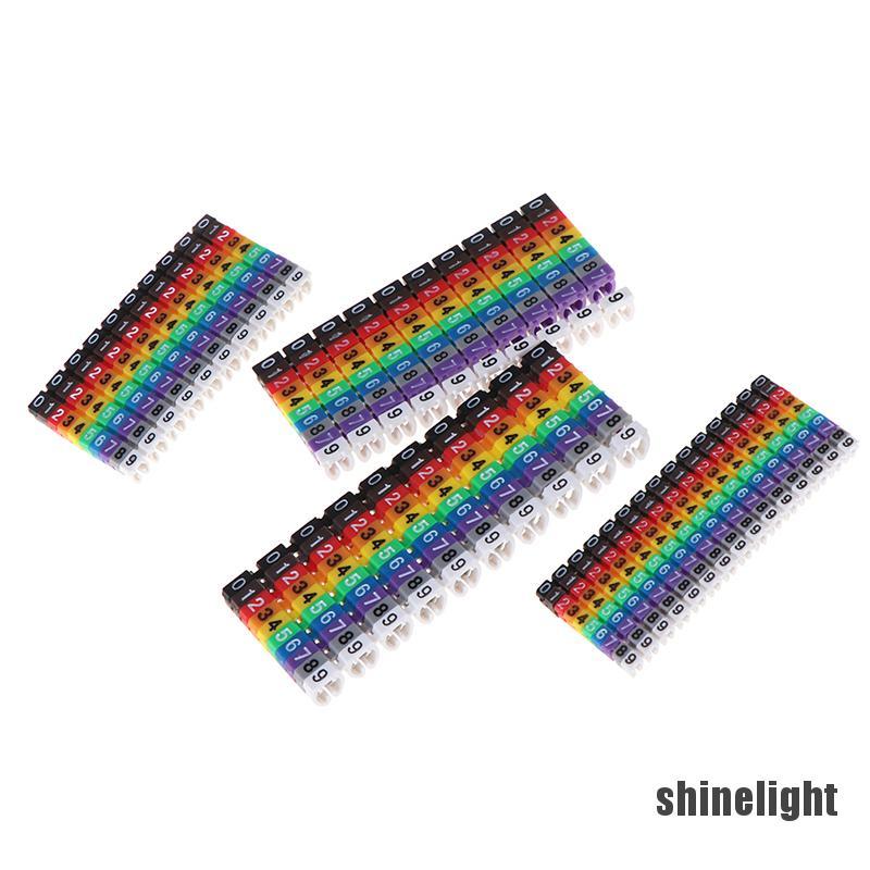 [shinelight] Cable Markers Colourful C-Type Marker Number Tag Label For Wire 1.5/2.5/4/ 6mm²